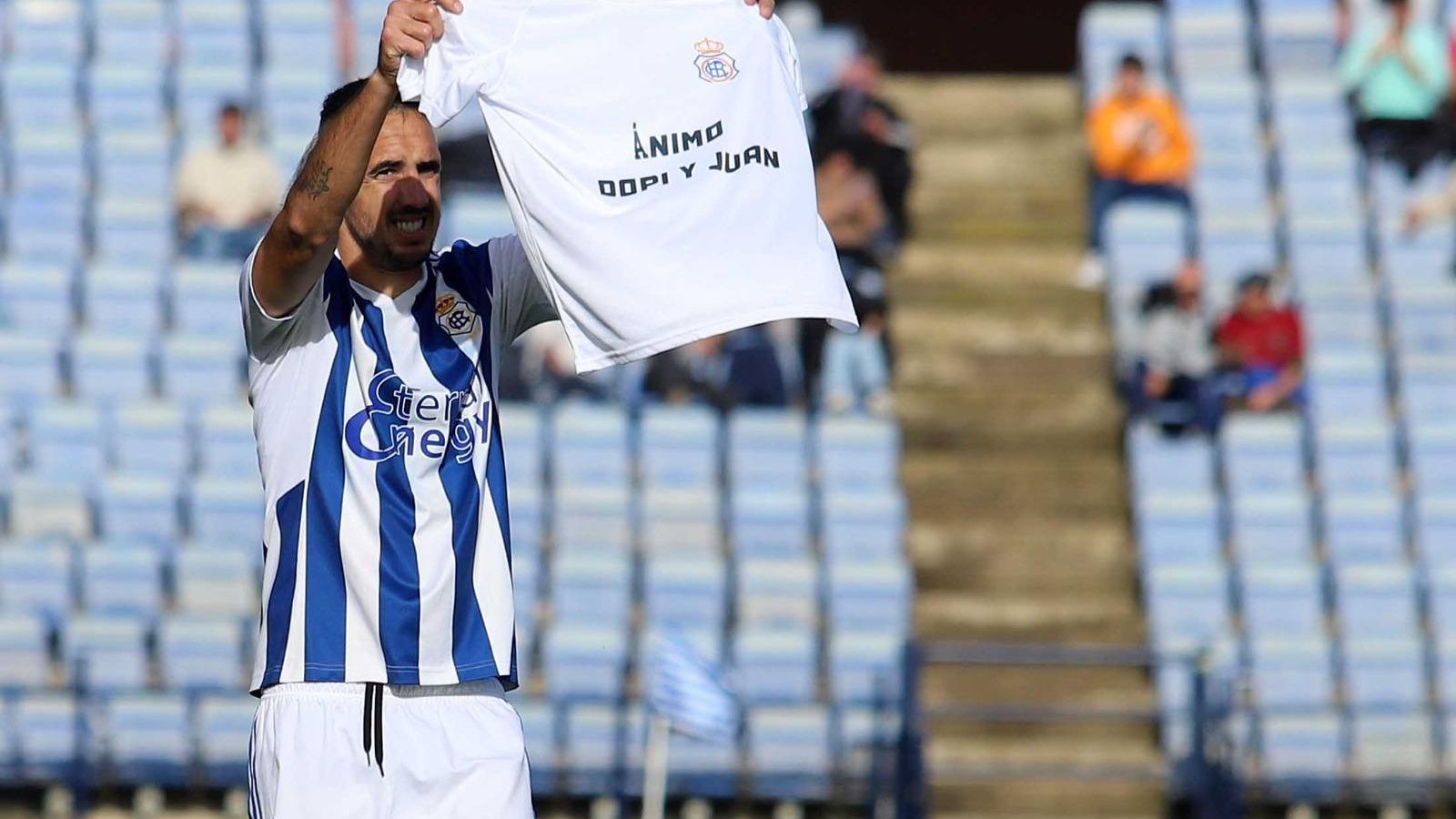 Pablo Caballero dedica sus goles a los lesionados Dopi y Juan Delgado.