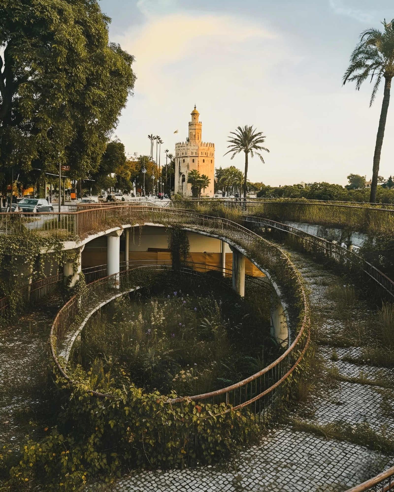 La Torre del Oro, en pie ante un mundo que ya no existe.