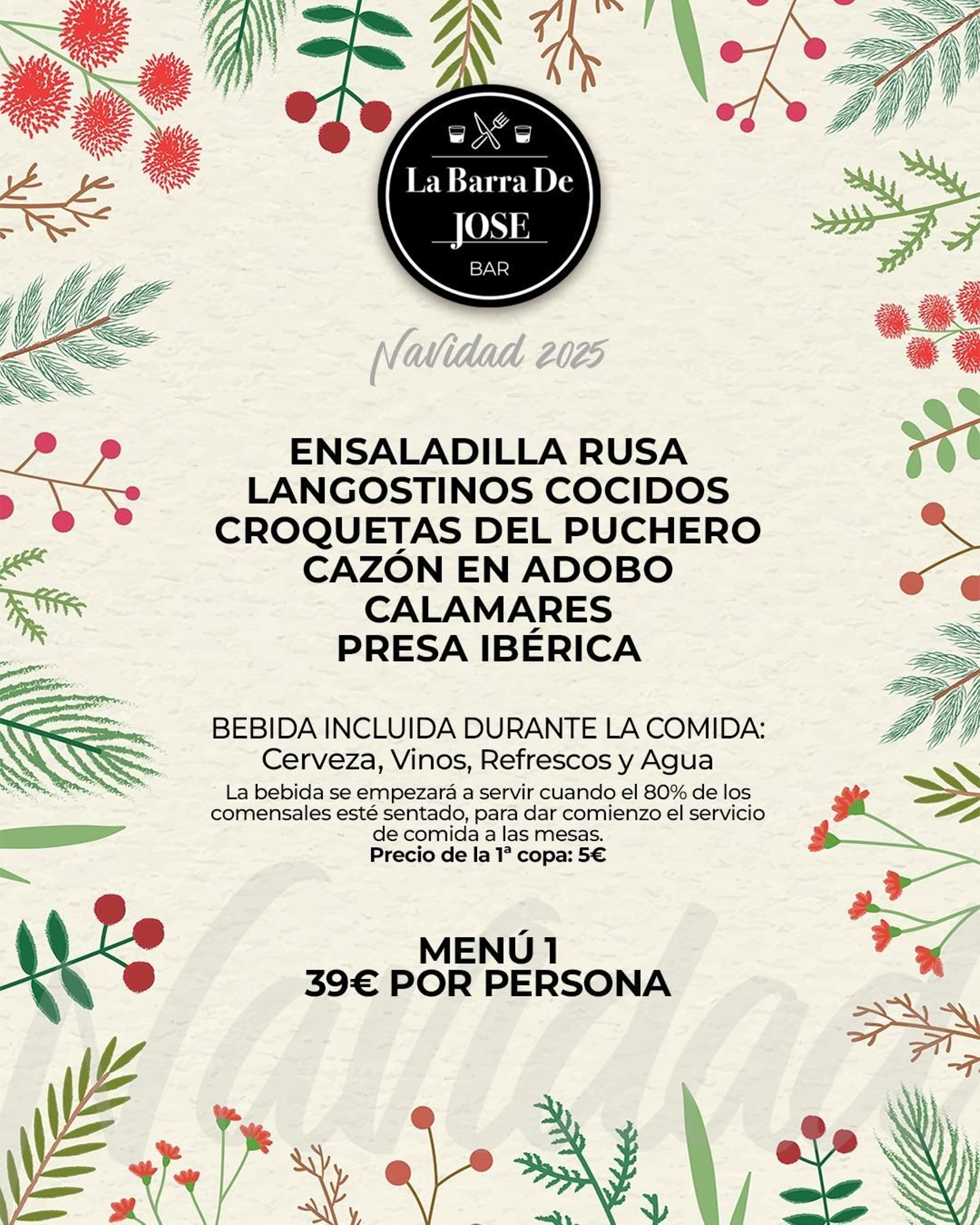 Menú de la Barra de Jose.