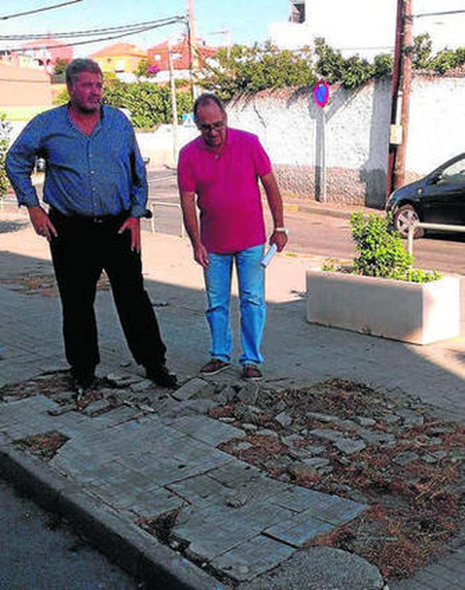 Estado de una de las aceras de La Juliana.