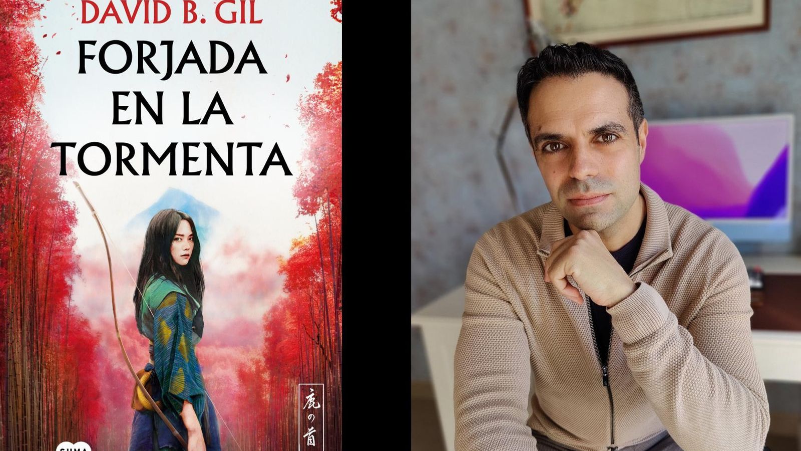 Portada de 'Forjada en la tormenta' y foto reciente de su autor.