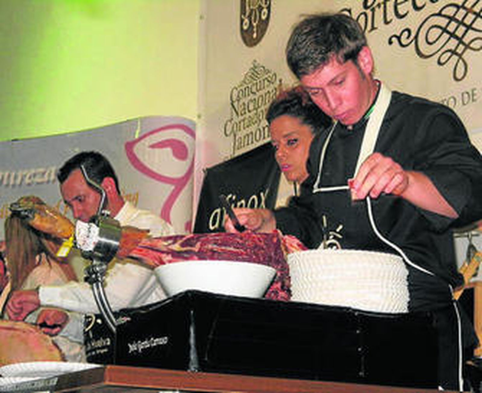 El joven ganador, durante el concurso celebrado ayer.