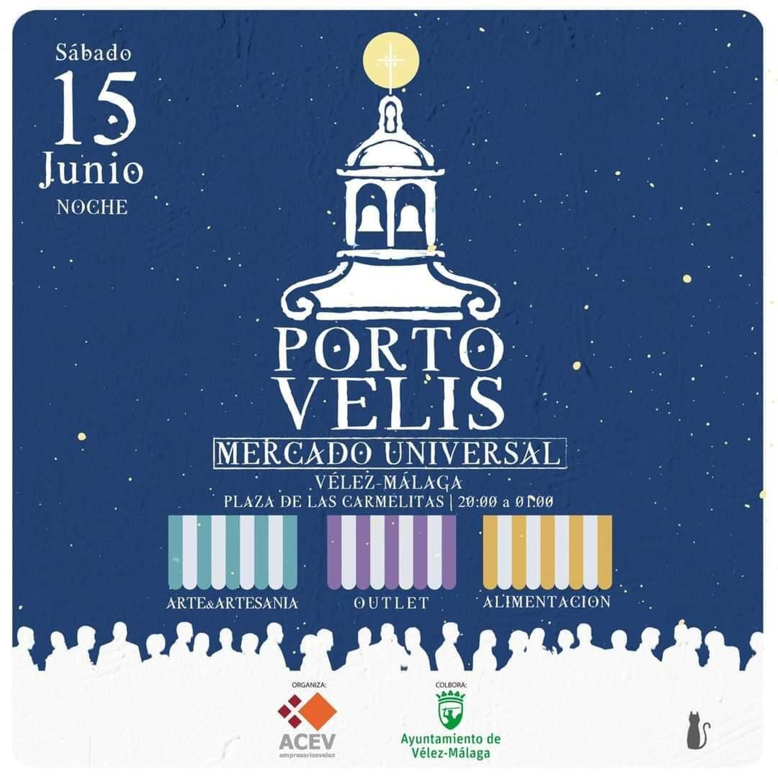 Cartel de la tercera edición del mercado de Portovelis en Vélez-Málaga