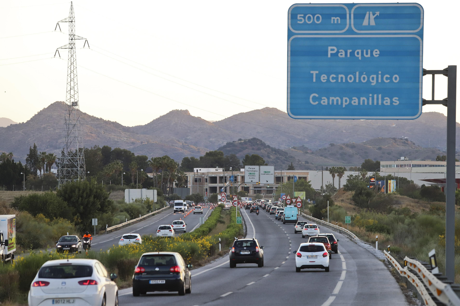 Acceso al Parque Tecnológico de Málaga.