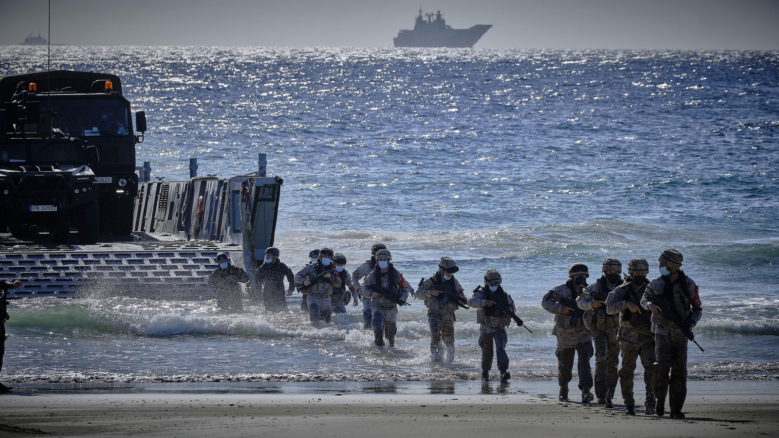 Maniobras en el Retín en una imagen de archivo.