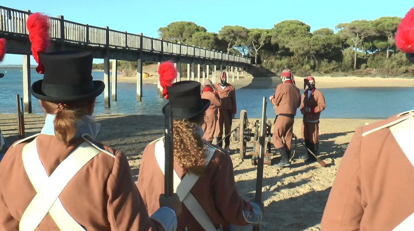 Representación de la batalla del Trocadero en el Caño de La Cortadura