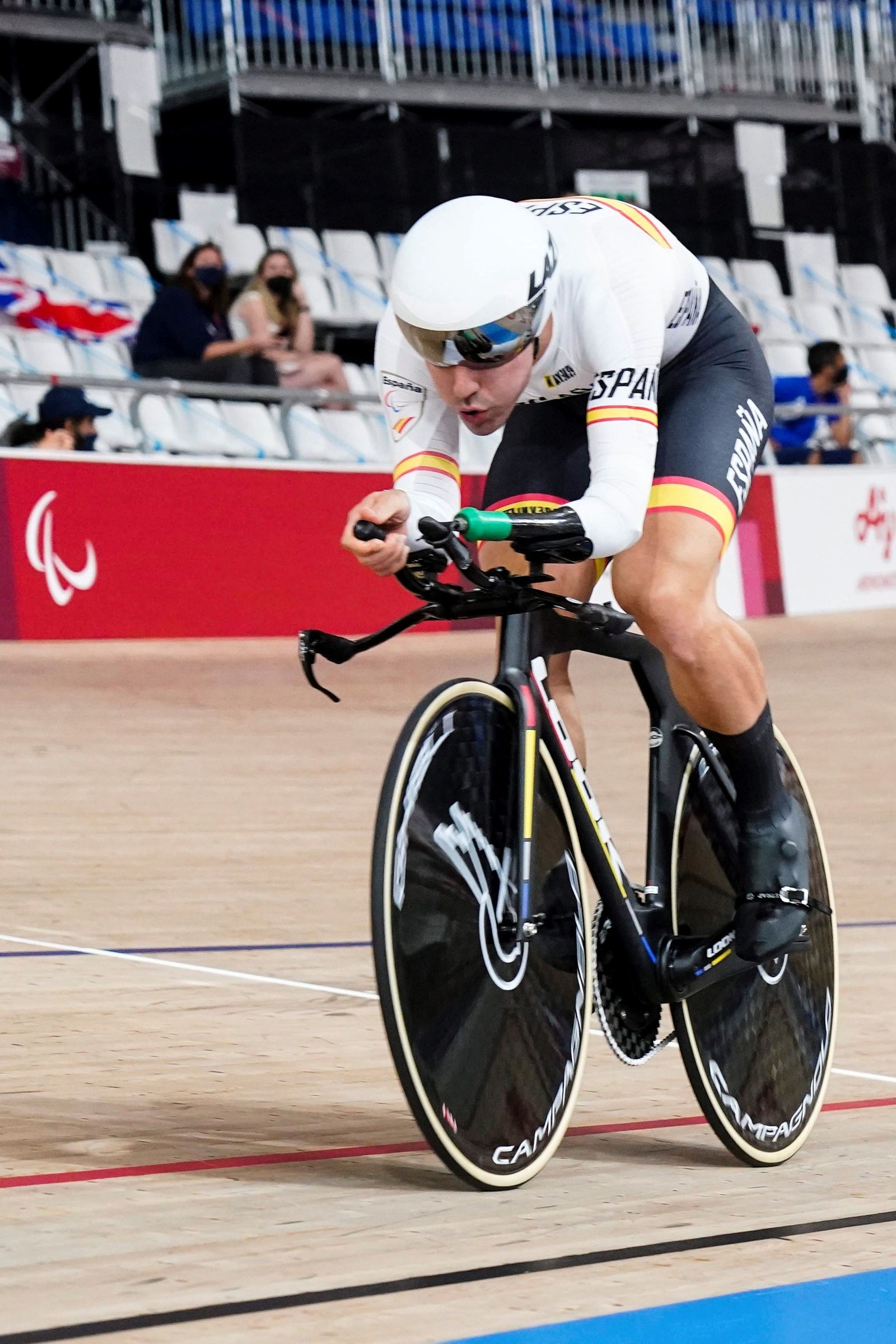 Alfonso Cabello, durante la prueba en el velódromo de Izu.