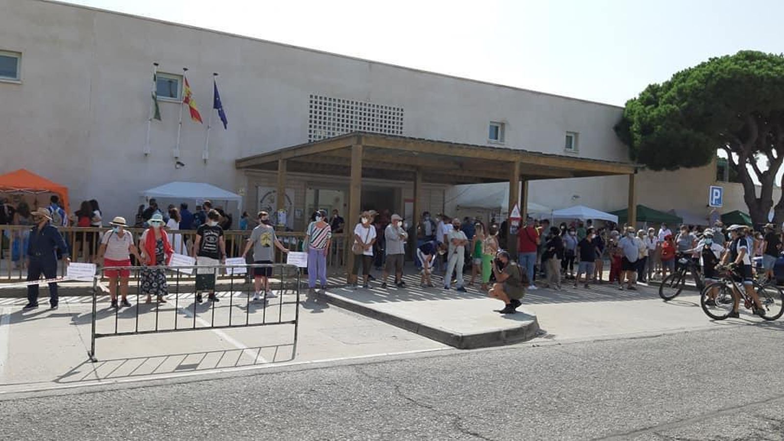 La cadena humana celebrada en el parque de Los Toruños el 20 de septiembre de 2020.