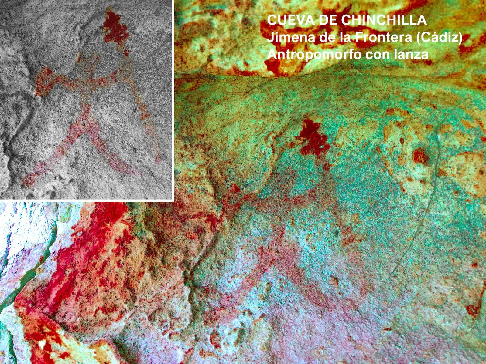 Antropomorfo armado con lanza, Cueva de Chinchilla, Jimena de la Frontera.