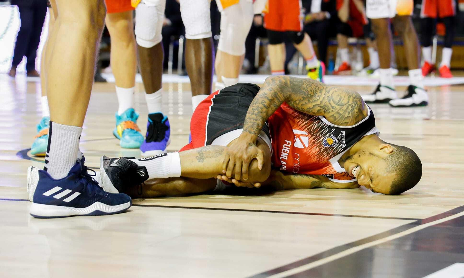 Jerome Randle, en el momento de su grave lesión con Fuenlabrada.