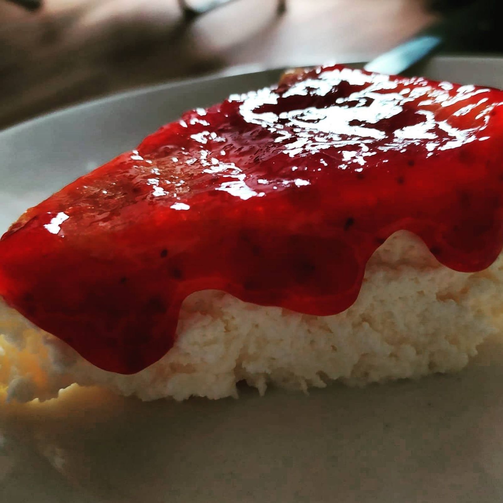 Tarta de queso con mermelada de frambuesa de Cocina 33
