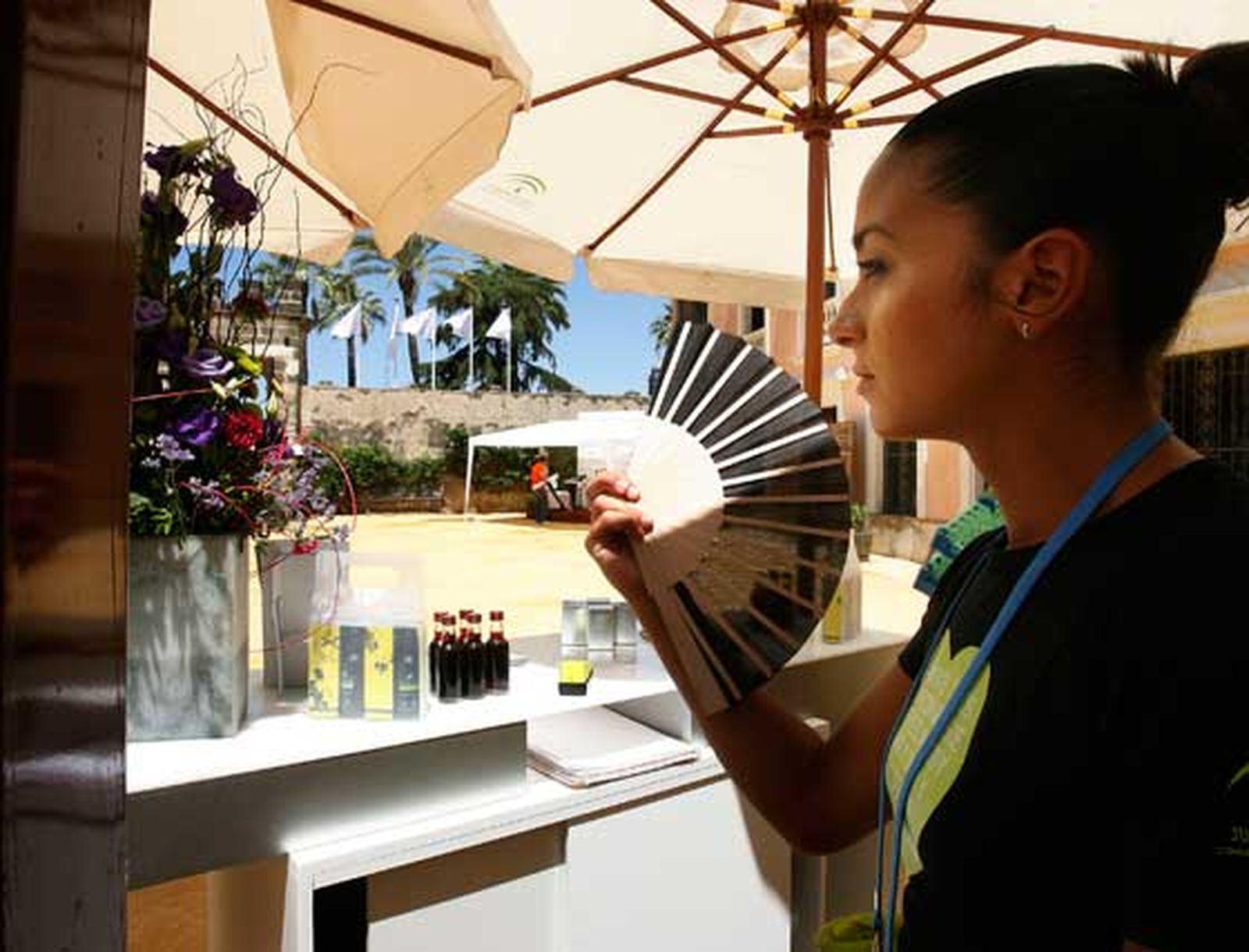 Abanicos y sombras, dos de los elementos más codiciados ayer en El Alcázar.

Foto: Pascual