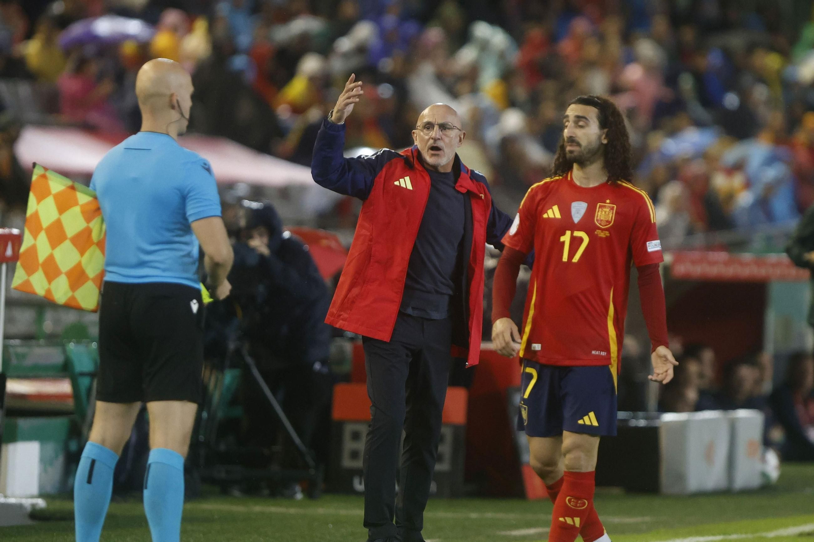 De la Fuente, durante un lance del partido.