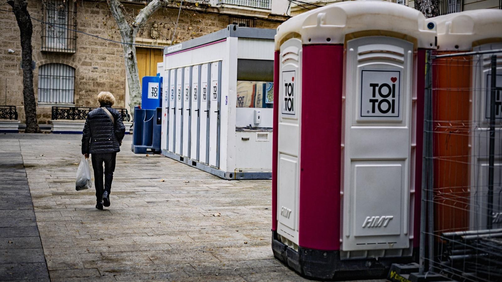 Uno de los puntos de la ciudad donde se han dispuesto wc para el Carnaval.