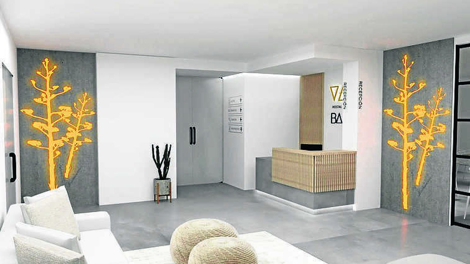 Recepción del Hostal Bajío San José.