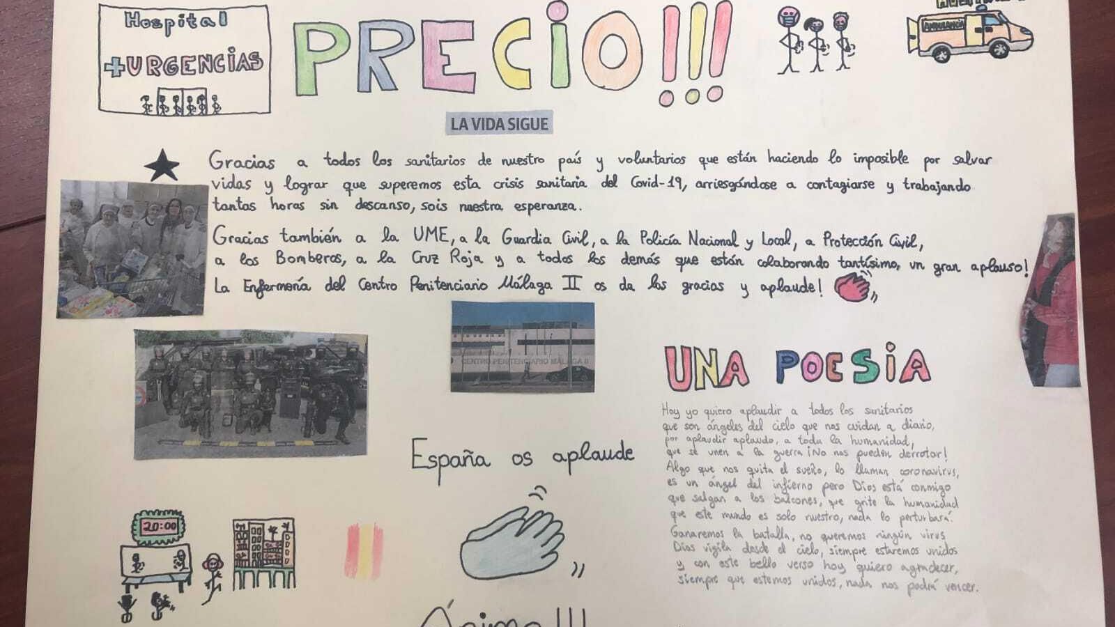 Uno de los carteles elaborados por los internos de Archidona
