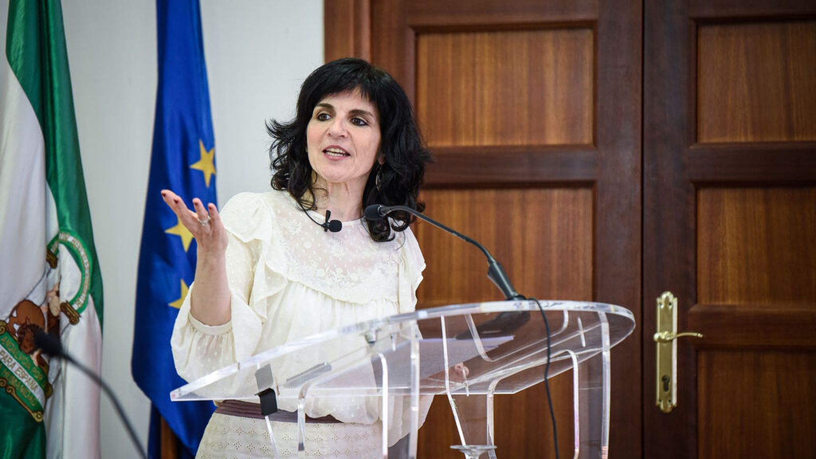 La periodista Mari Paz Díaz durante su intervención