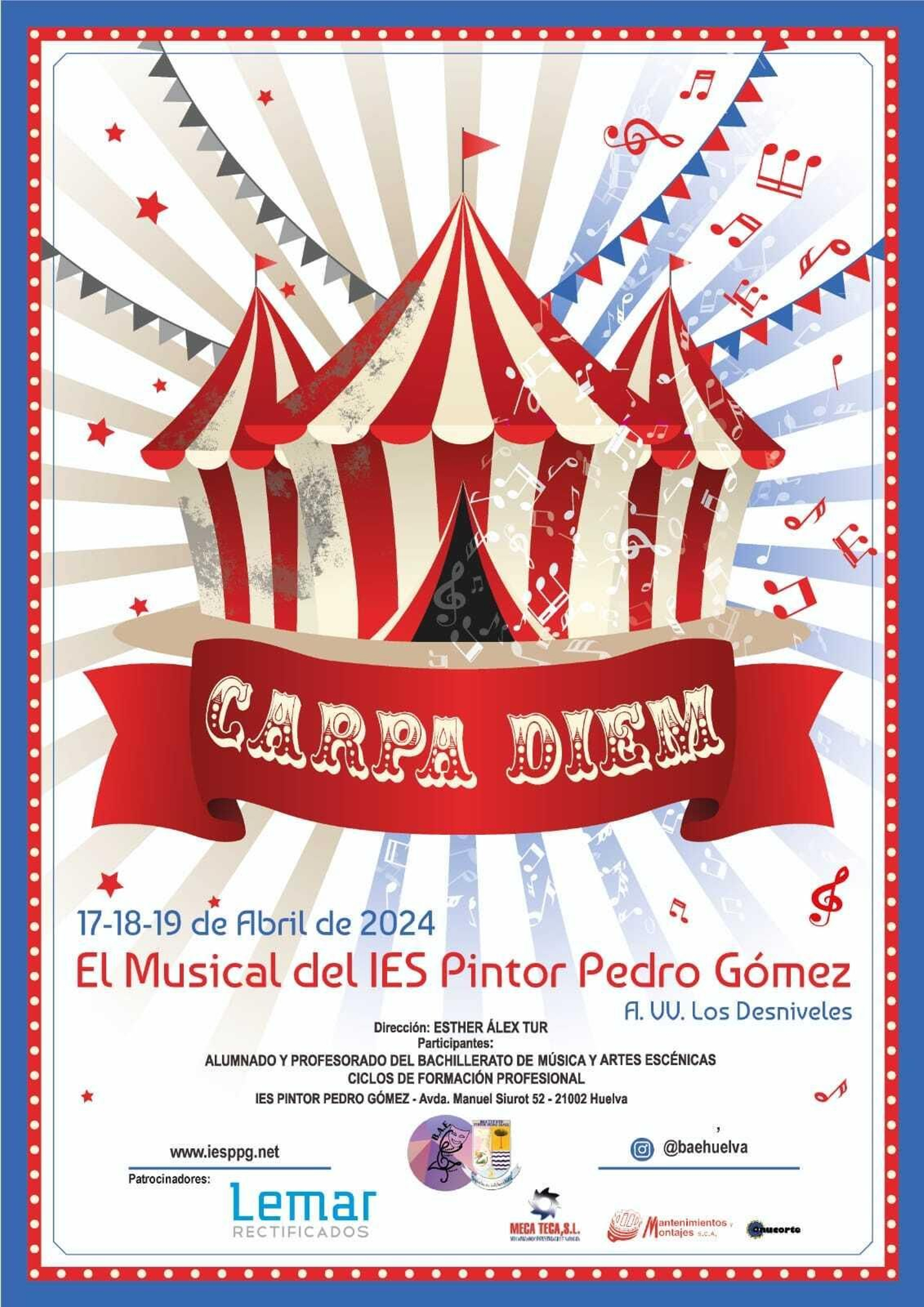 Cartel de la obra de teatro 'Carpa Diem' del IES Pintor Pedro Gómez.