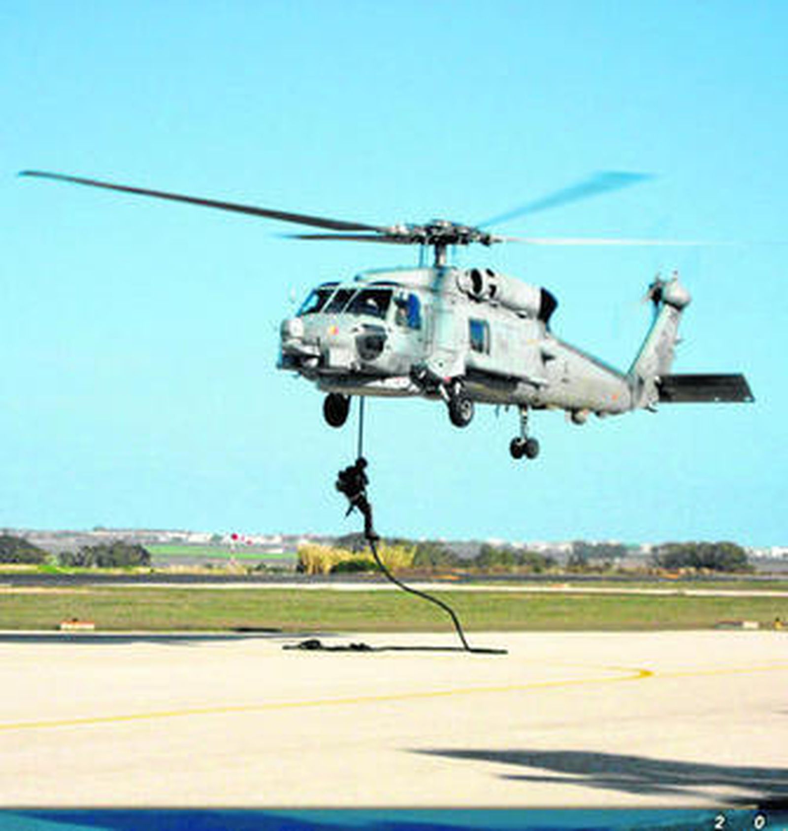 Una de las actividades con helicópteros realizadas durante el ejercicio de los EOS de Infantería de Marina.