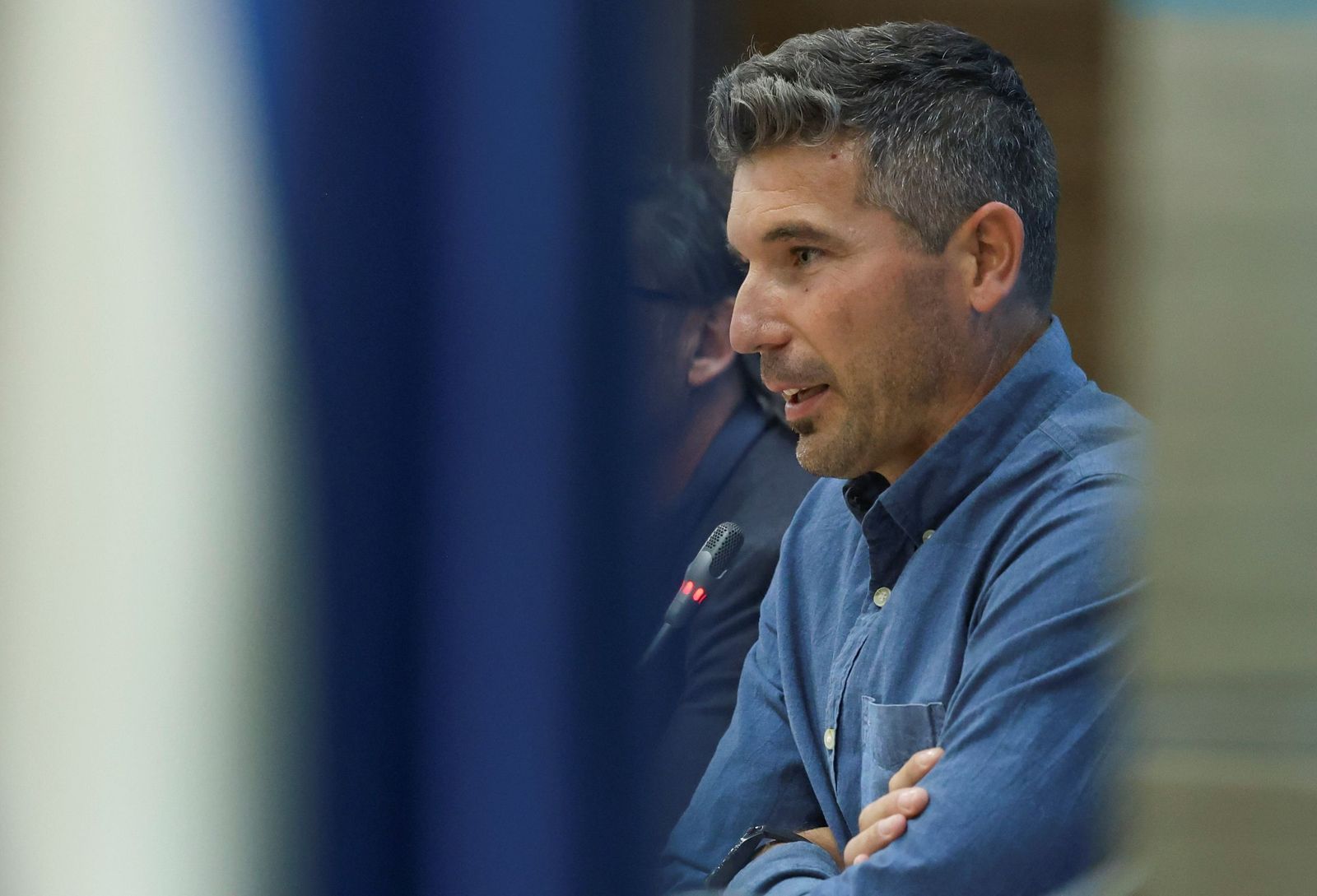 Funes, en sala de prensa.