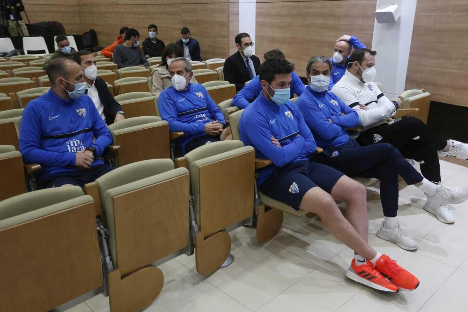 La comparecencia de Manolo Gaspar en La Rosaleda, en fotos