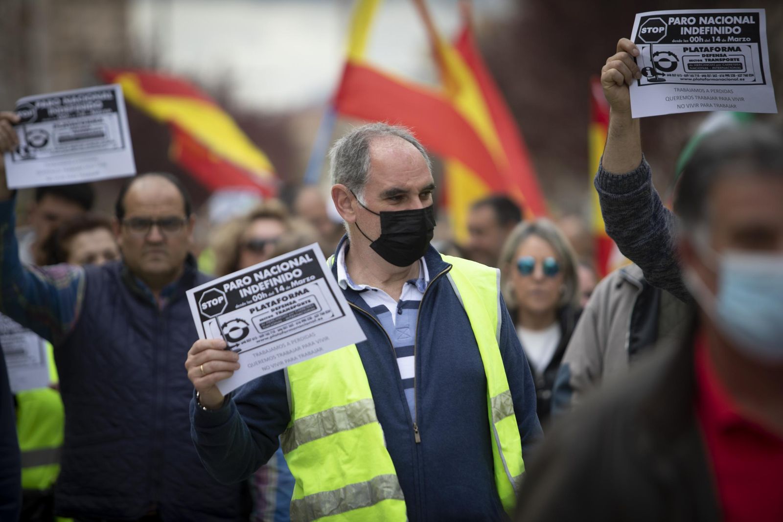 Así ha sido la huelga de los transportistas en Granada, en imágenes