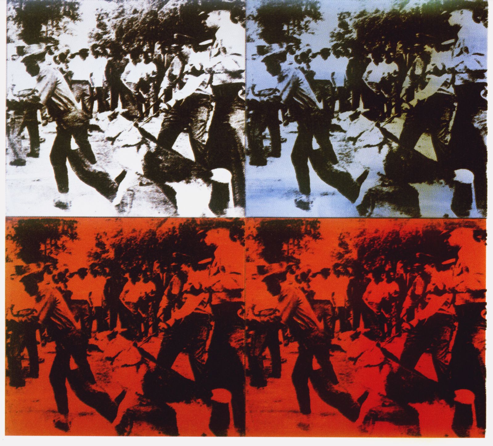 Detalle de 'Enfrentamientos raciales' (1964), de Warhol.