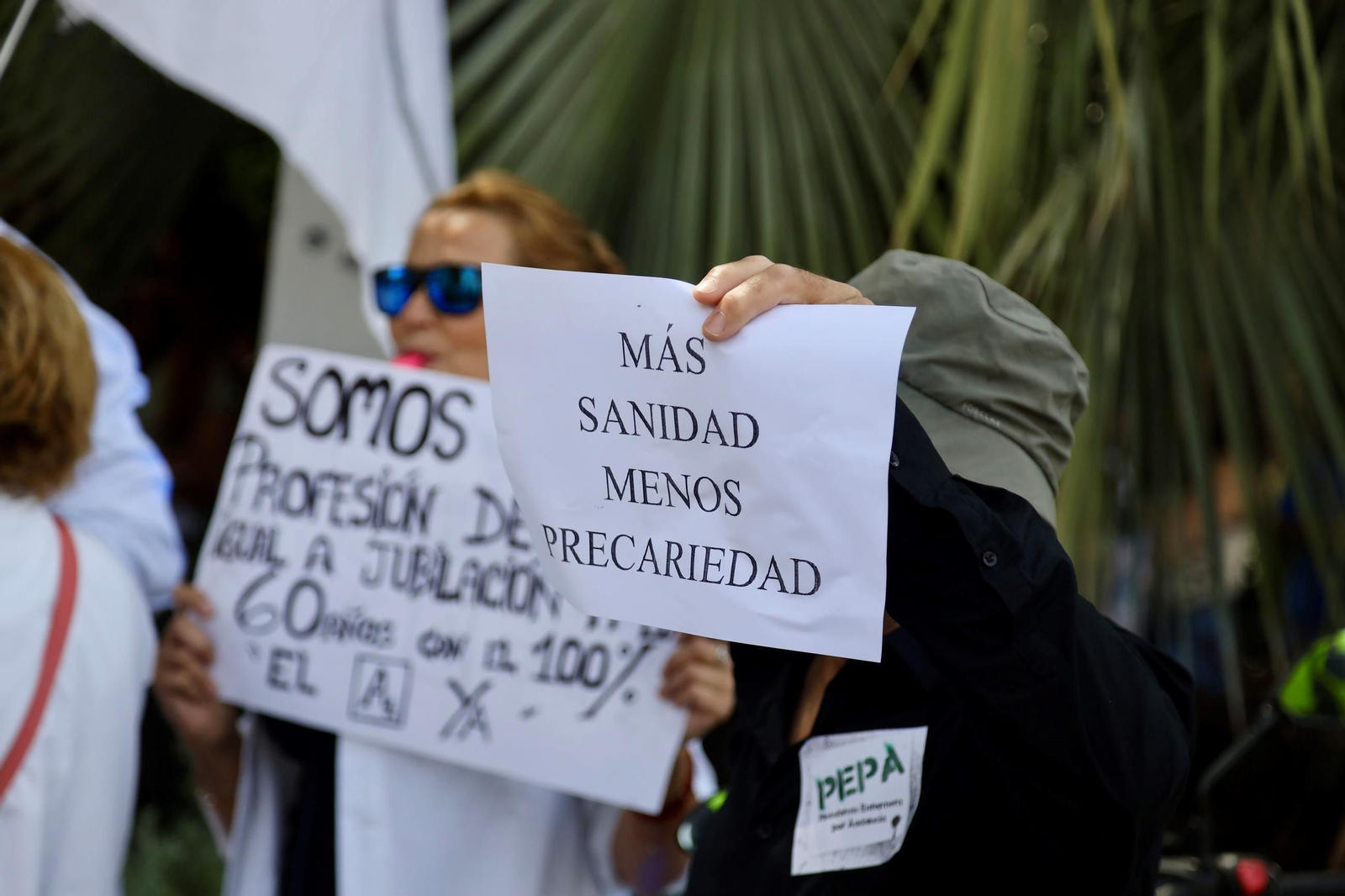 Sanitarios en Málaga durante una manifestación. Sanitarios en Málaga durante una manifestación.