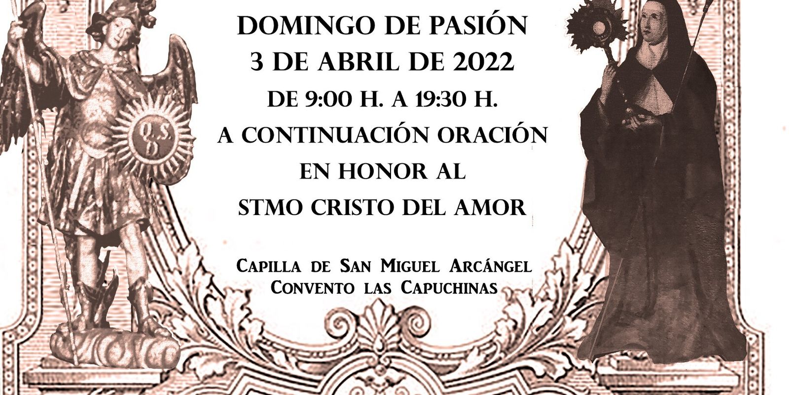 Próxima exposición del Santísimo Cristo del Amor en Las Capuchinas.