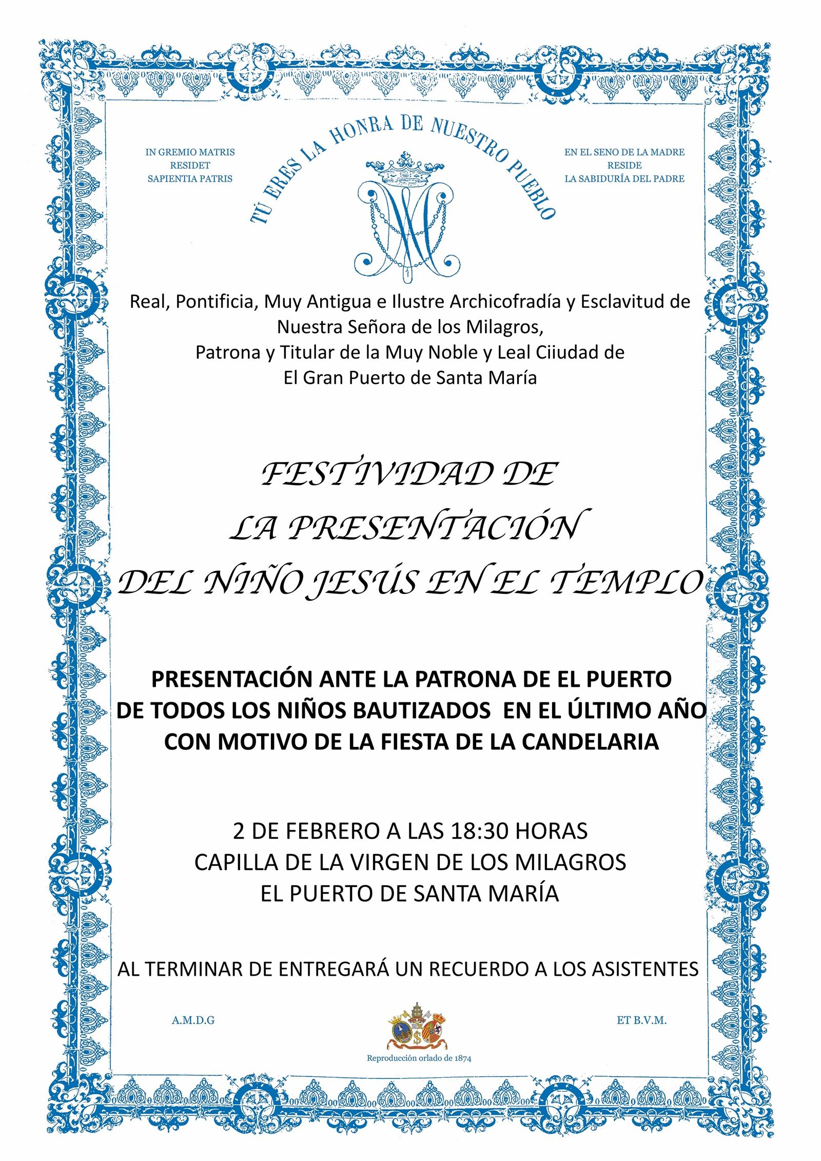 Presentación en la Basílica de los niños bautizados durante 2019