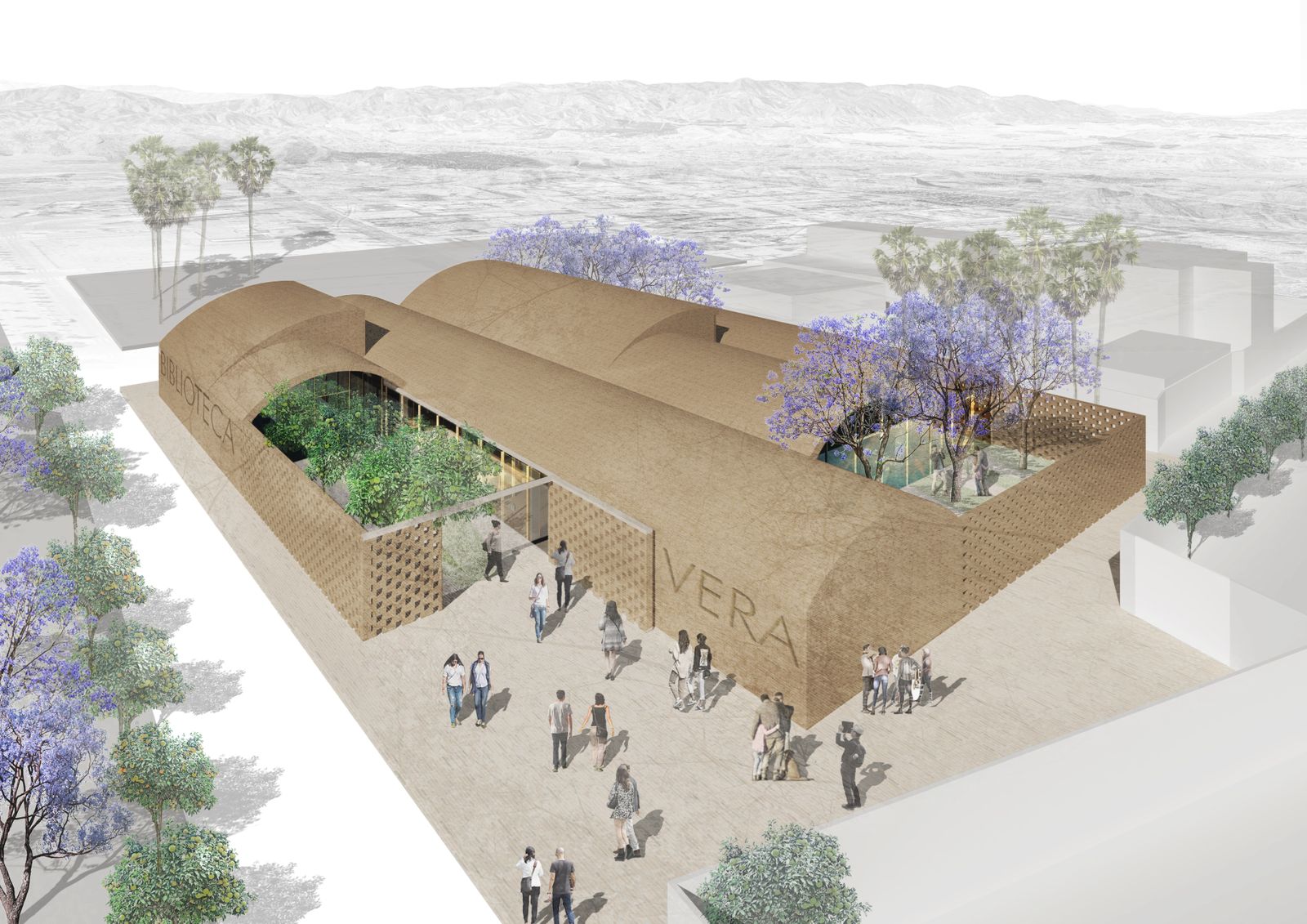 La futura biblioteca municipal de Vera a vista de pájaro.