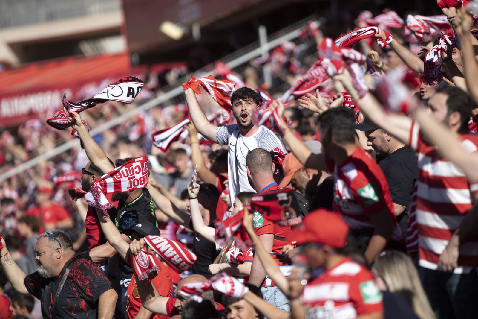 Ambiente en Los Cármenes durante el partido ante Las Palmas.