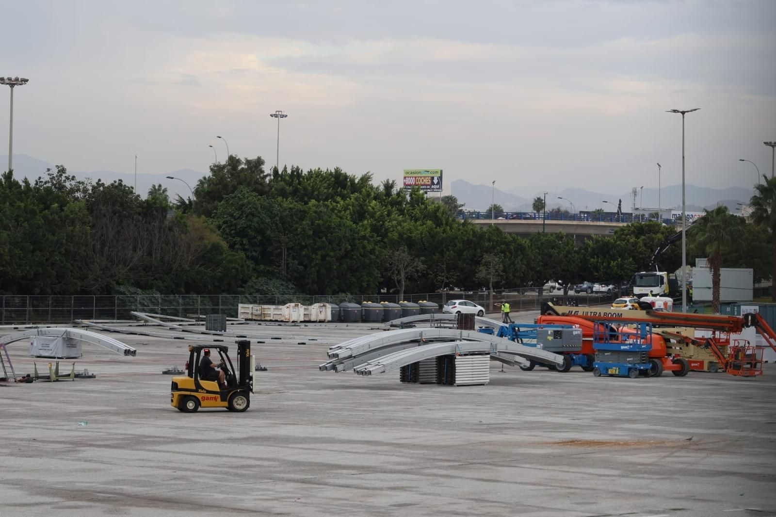 Primeros montajes en el Carpena para la Copa Davis y Billie Jean King Cup