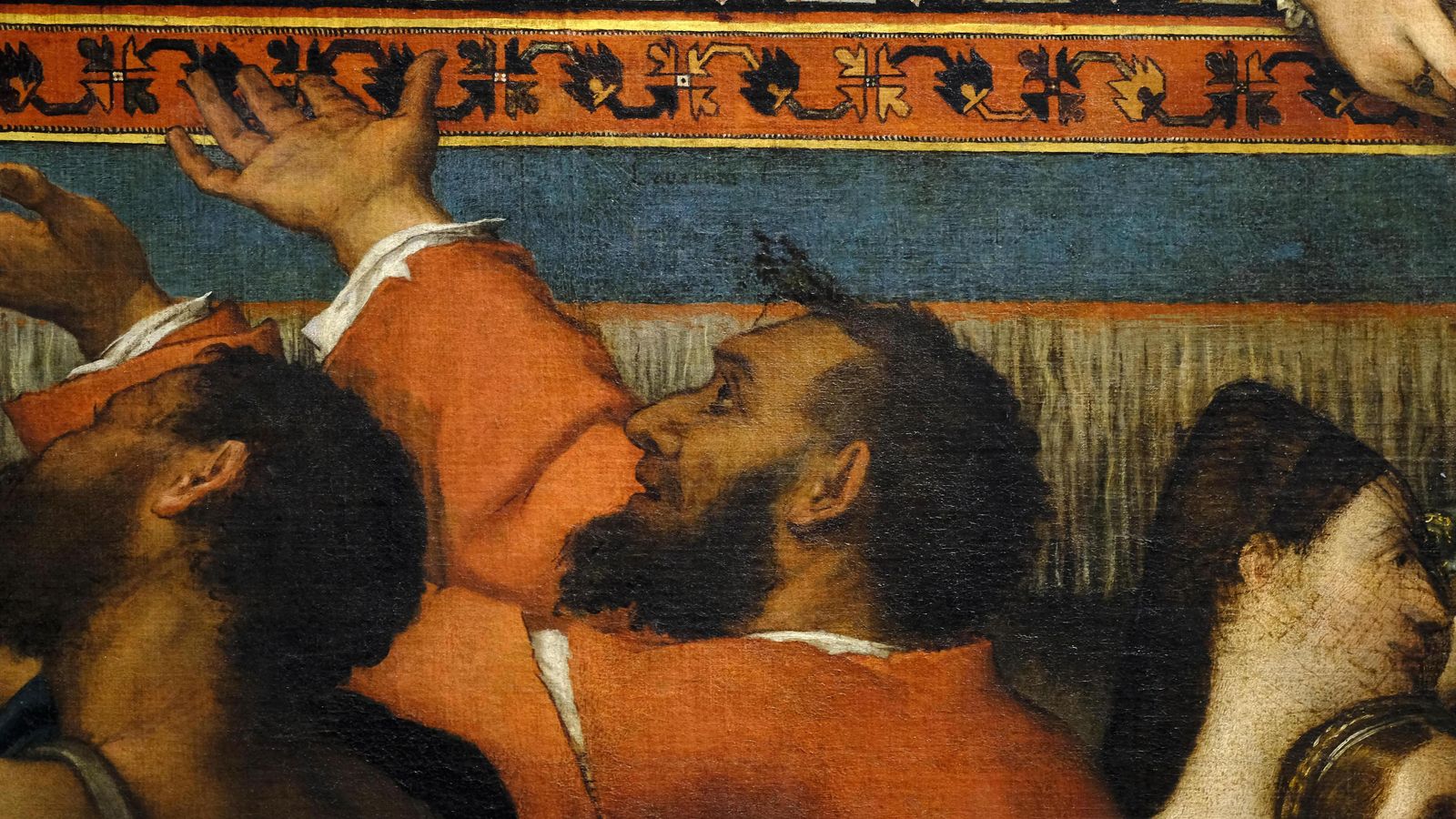 Posible autorretrato de Lotto en 'San Antonino de Florencia repartiendo limosna'