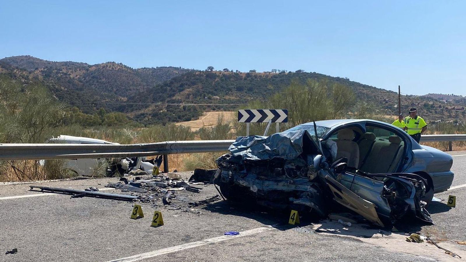 Así quedó el otro vehículo tras el accidente en Casabermeja.