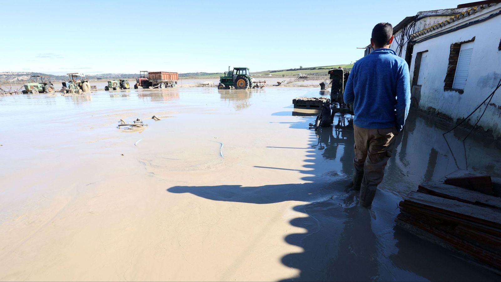 Alrededor de treinta centímetros de fango tapan parte de esta finca de Los Cejos del Inglés.