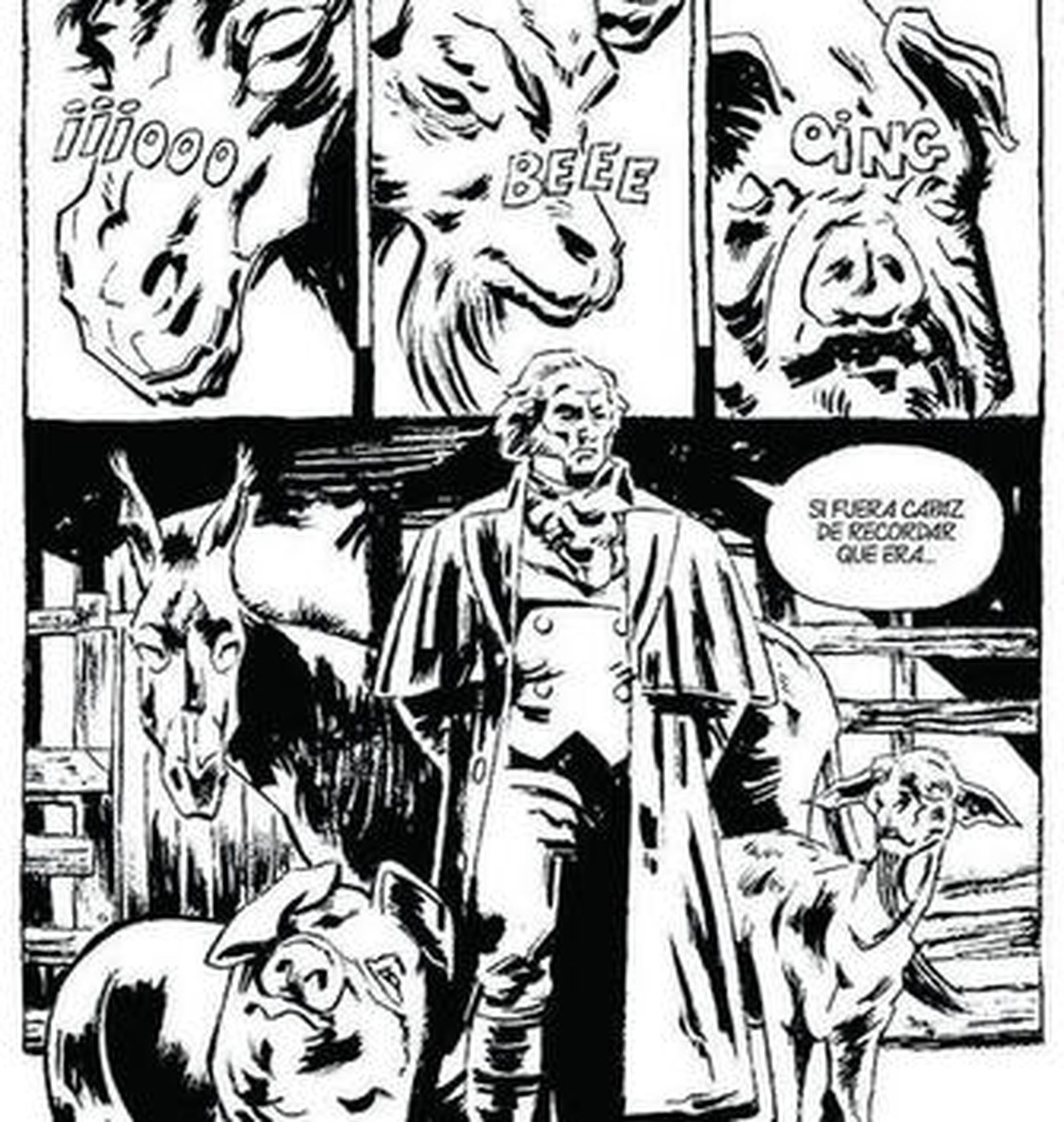 Una de las viñetas que ilustran esta novela gráfica.