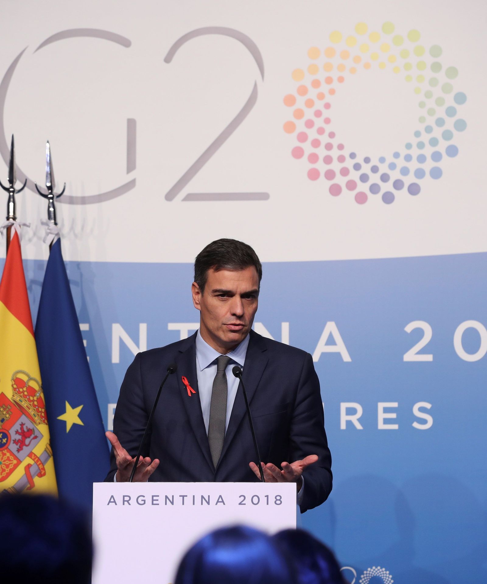 Pedro Sánchez durante  la cumbre de líderes del G20  en Buenos Aires.