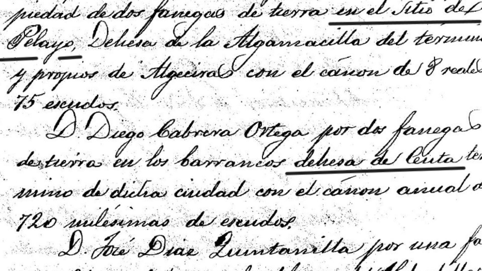 Sitio del Pelayo, dehesa de Ceuta y dehesa del Saladillo.