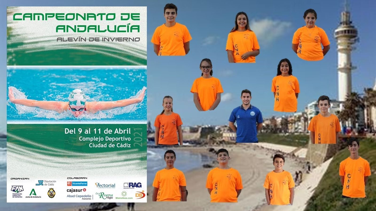 Los representantes del Club Natación Huelva que estarán en el próximo Andaluz alevín.