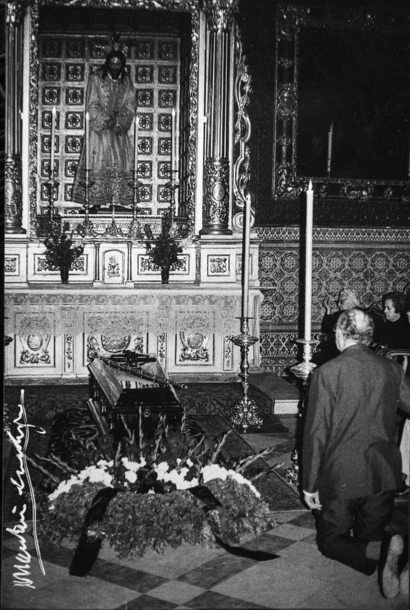 La capilla ardiente de Luis Ortiz instalada en San Juan de la Palma.