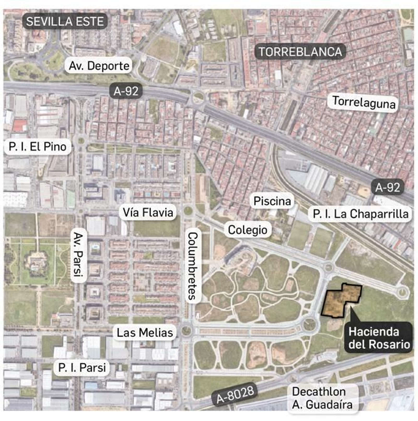 Ubicación de la Hacienda del Rosario. Fuente: elaboración propia.