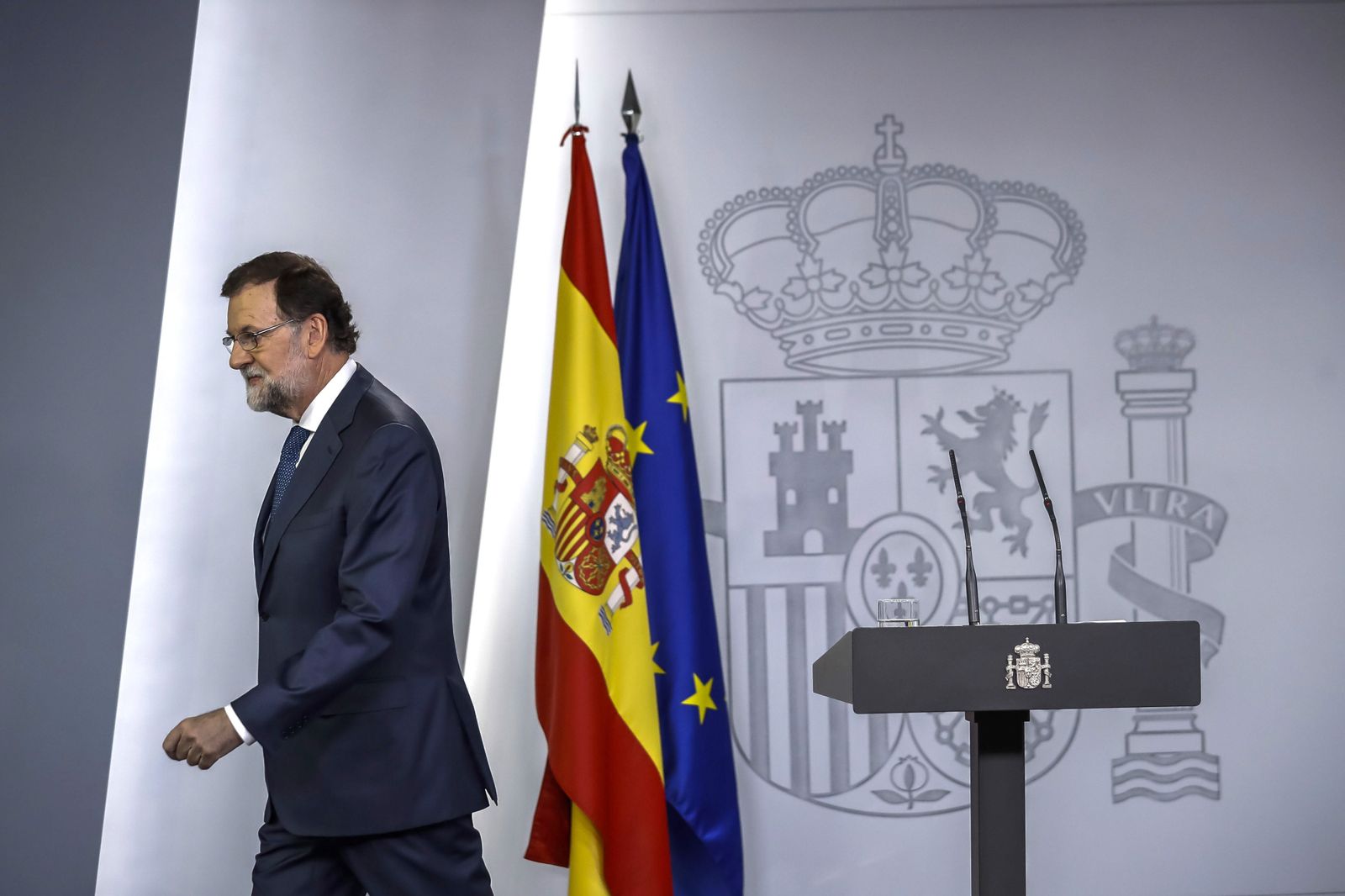 Mariano Rajoy, ex presidente del Gobierno, tras una rueda de prensa