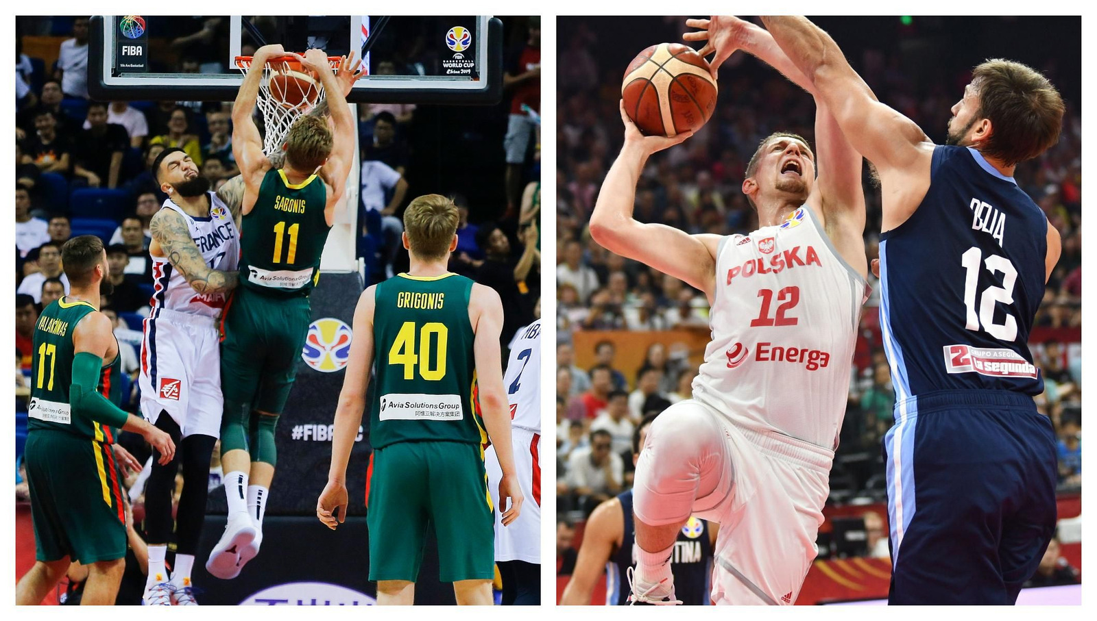 Domas Sabonis y Waczynski, en un partido con su selección.