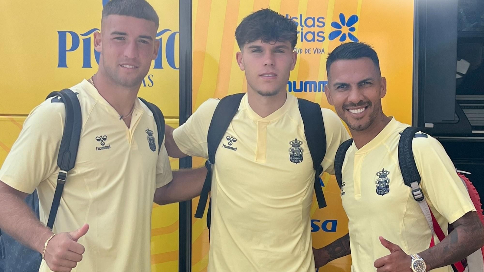 Jonathan Viera, Herzog e Iñaki, antes de viajar a Córdoba.