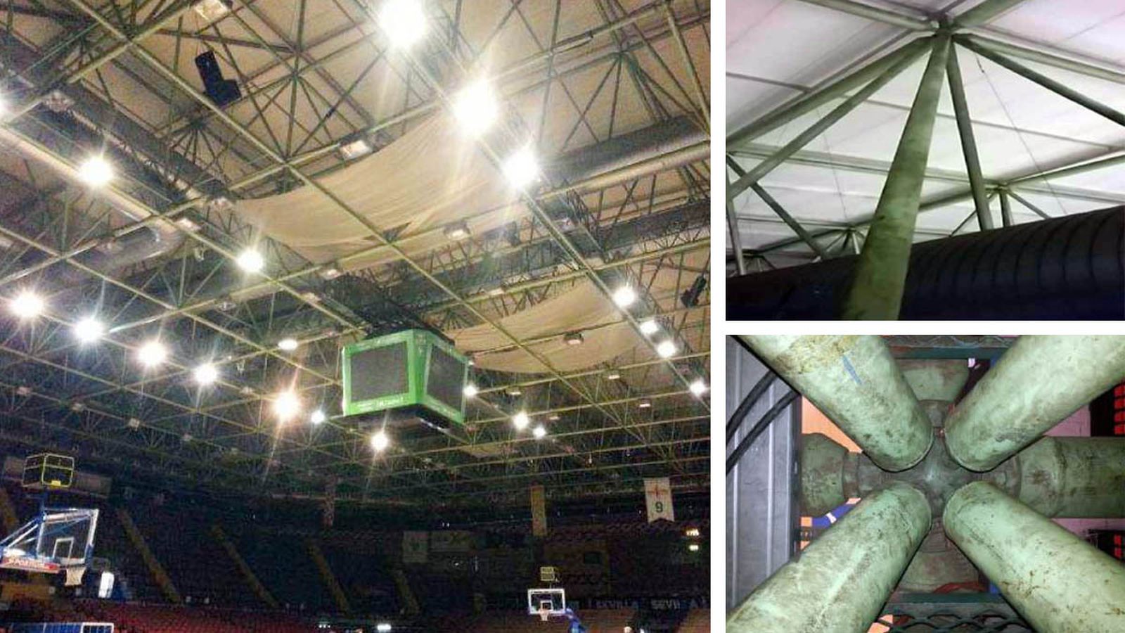 Estado actual de la cubierta del pabellón de San Pablo.