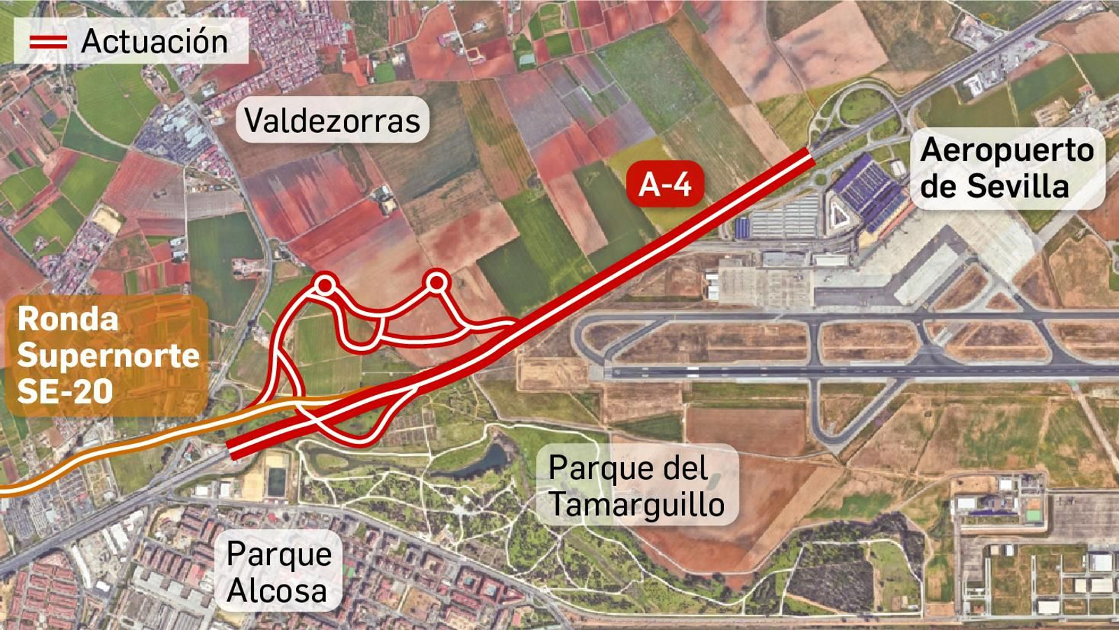 Así será el nuevo enlace de la SE-20 con la A-4, que respeta la futura SE-35