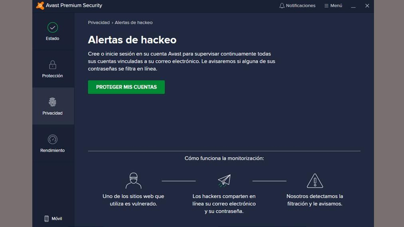 Imágenes del antivirus Avast Premium Security