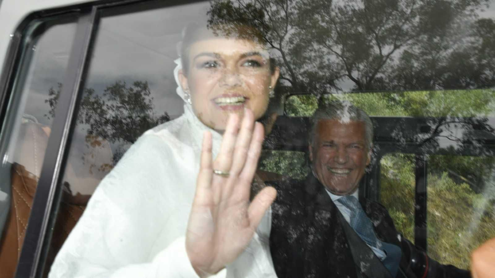 Alejandra Ruiz a la llegada del santuario de Lora del Río