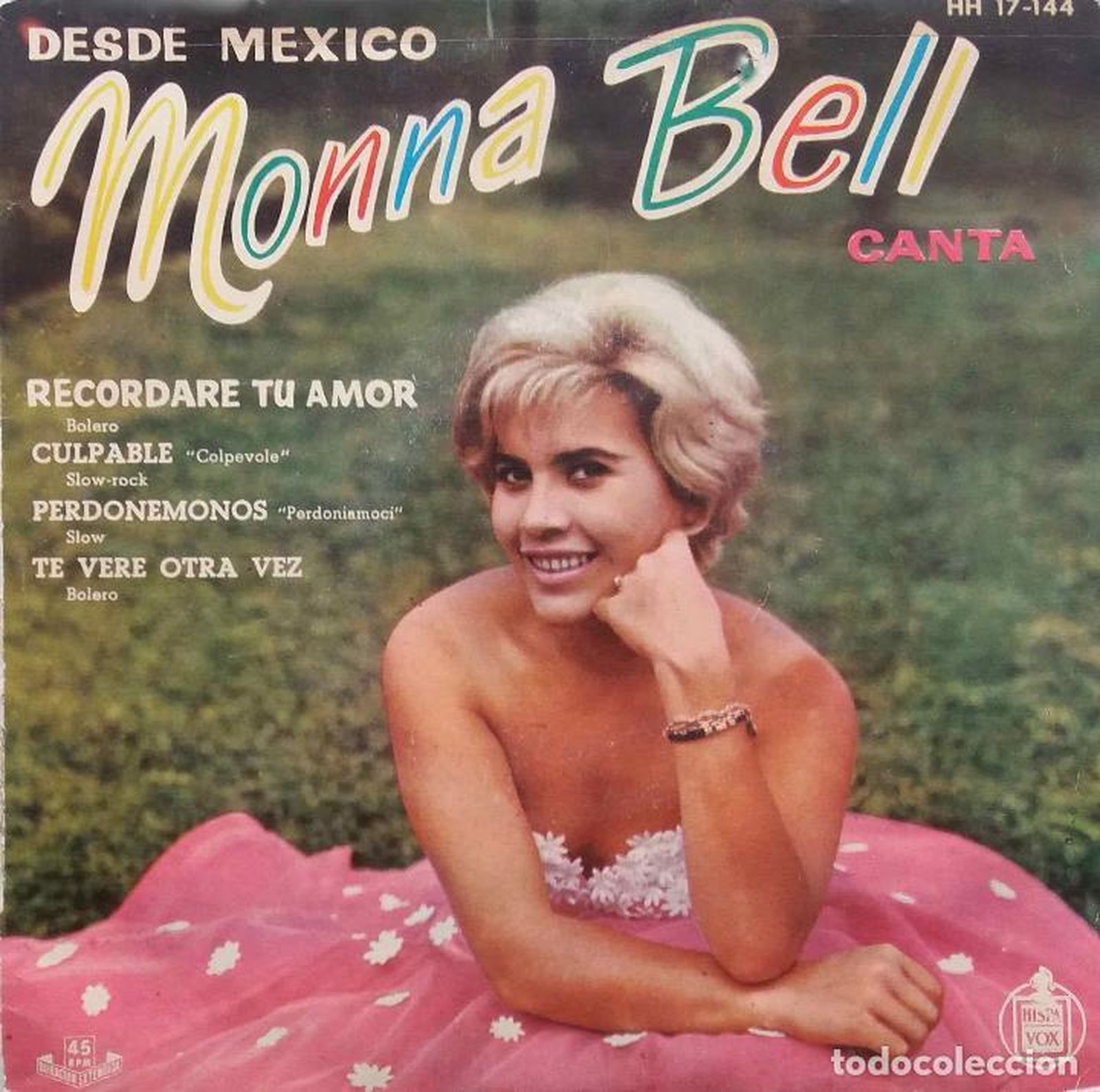 Monna Bell en la portada de unos de sus discos